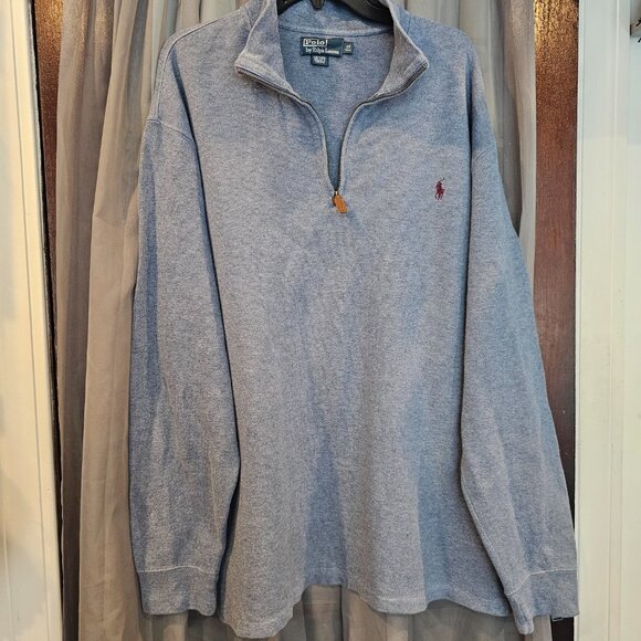 Polo Ralph Lauren Men's Blue Long Sleeve 1/4 Zip Pullover Sweater (L Tall) - Picture 2 of 13